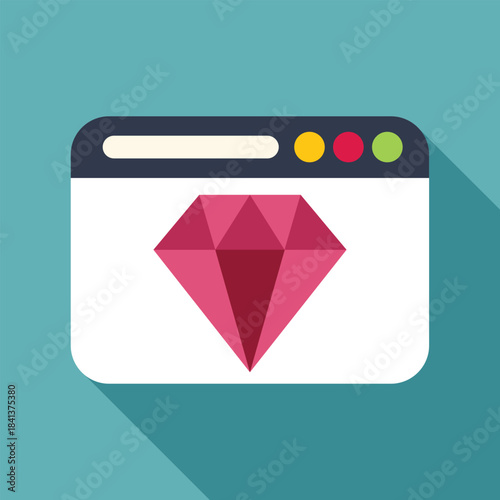 Ruby diamond icon displaying inside a web browser interface