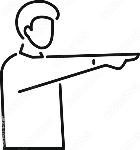 Person showing gesture for direction, selection, or instruction