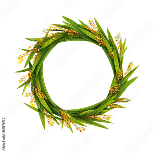 Pongal sugarcane wreath. Isolated white background. Png format