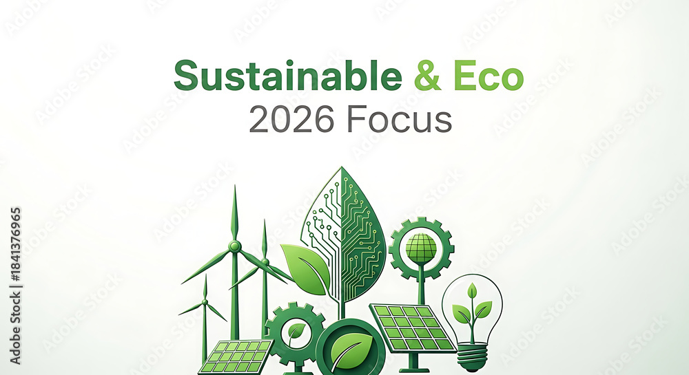 Obraz premium Sustainable Eco 2026 Focus Green Technology 