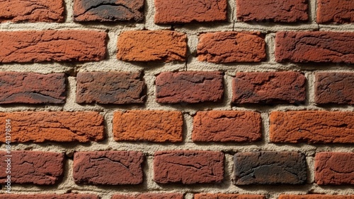 red brick wall texture, rough terracotta brickwork, masonry pattern closeup