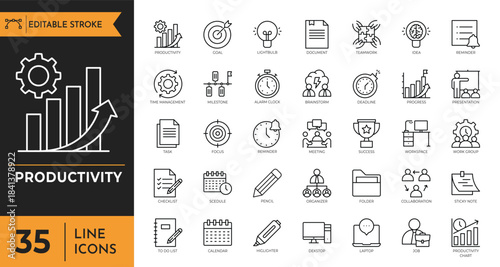 Productivity icon set. Vector illustration