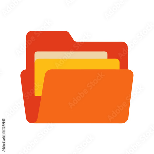 Vector Clip Art File Folder on White Background for Web and Graphic Design