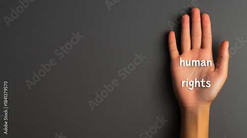 An open hand with the words 