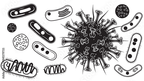 Pathogen & Microbe Cluster Icon Set for Pandemic Risk Modeling, Biosecurity Investment Analysis and Healthcare Market Impact Reports
