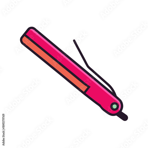 Vector Clip Art Hair Straightener on White Background for Web and Graphic Design