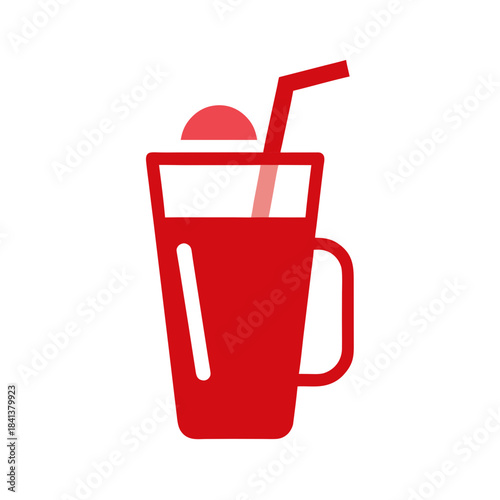 vector clip art iced tea cup on white background for web and graphic design