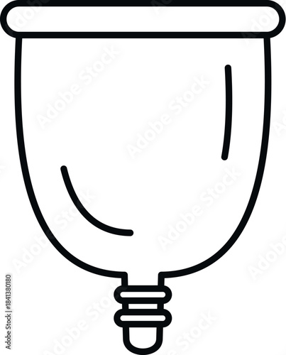 Menstrual cup outline icon representing feminine hygiene and sustainable period care