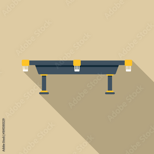 Billiard table with flat design style casting a long shadow