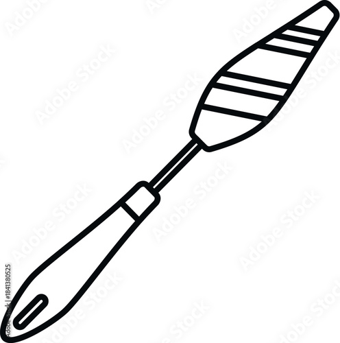 Artist palette knife icon for painting mixing and applying paint
