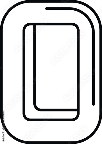 Minimalist black outline icon representing a running track or racetrack