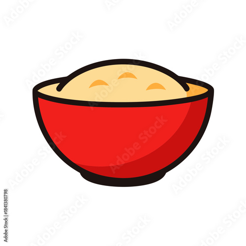 vector clip art oatmeal bowl on white background for web and graphic design