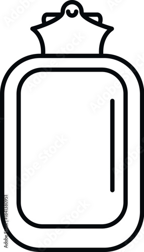 Hot water bottle vector icon illustrating warmth, comfort, and soothing pain