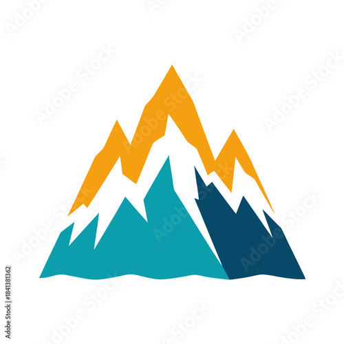 vector clip art rocky mountain on white background for web and graphic design