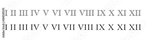 Roman Numerals Set — vintage Latin numeric symbols and decorative digits on a transparent background.