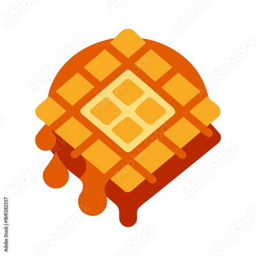 vector clip art waffles with syrup on white background for web and graphic design