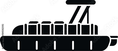 Pontoon boat vector icon on a white background, representing water travel and leisure