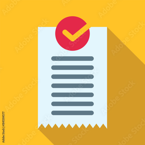Receipt showing check mark confirming successful approval or payment
