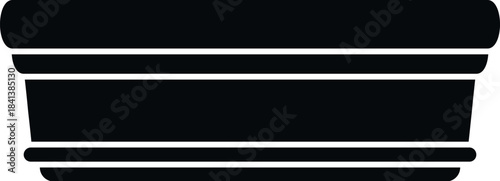 Black silhouette of a rectangular planter box, ideal for gardening and home decoration