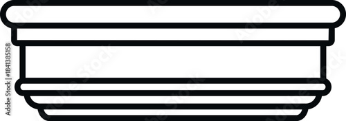 Architectural cornice molding icon representing home renovation and decor