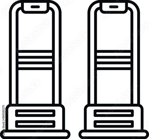 Retail security gates preventing loss at a shop or business entrance
