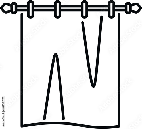 Curtain hanging on a rod with rings, useful for home decor or interior design concepts