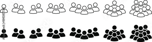Community People Symbols. User identity icon. Community member and identity signs. Social network and identity signs. Group and crowd signs.
