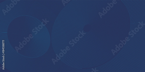 Abstract Digital Circles of Particles with Noise. Futuristic Circular Sound Wave. Big Data Visualization. 3D Virtual Space VR Cyberspace. Crypto Currency Concept. Vector Illustration.