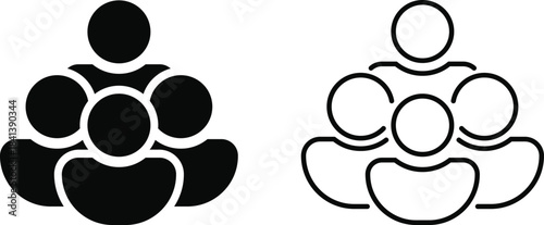 Community People Symbols. User identity icon. Community member and identity signs. Social network and identity signs. Group and crowd signs.
