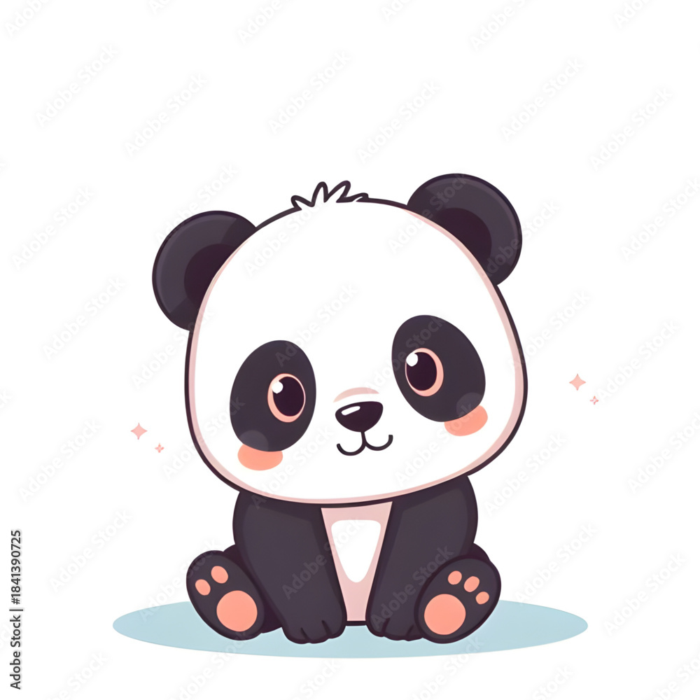 Obraz premium panda, cartoon, cute, funny, playful, animal, wildlife, bear, baby, bamboo, forest, adorable, kawaii, smiling, happy, friendly, character, mascot, vector, illustration, clipart, drawing, doodle, icon,