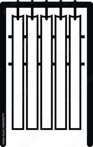 Vertical blinds covering a window providing privacy and light control in an interior setting