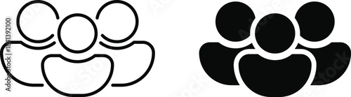 people icon set. User profile symbols. Social network graphic design. Group and team symbols. Social media and profile signs
