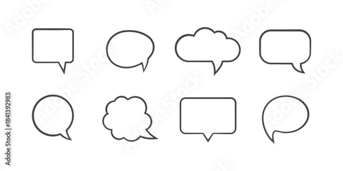 Blank speech bubble balloon chat icon vector line art illustration communication symbol isolated design for apps websites conversation social media and messages