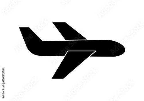 Silueta de avión negro estilo icono