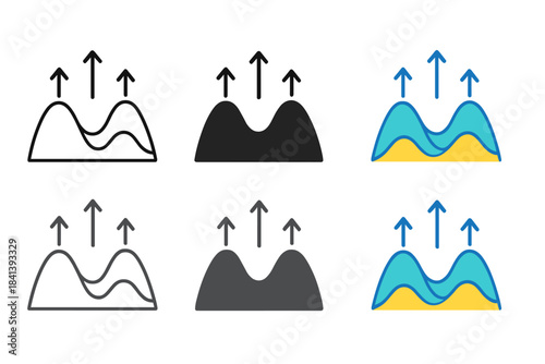 Epigenetic Landscape Visualization. Valleys and ridges representing gene regulatory paths in epigenetic landscape, clean minimal