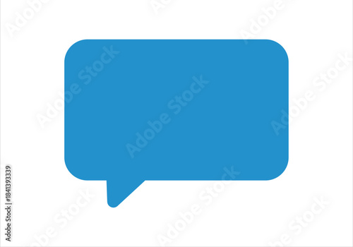 Burbuja de diálogo azul en fondo blanco