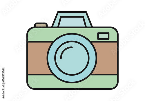 Ilustración plana de cámara fotográfica retro