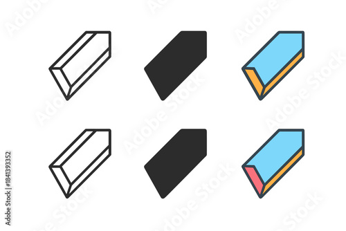 Geometric Blade Icons. Blade section with geometric bevel patterns and cutting edge emphasis, clean minimal vector icon, first in