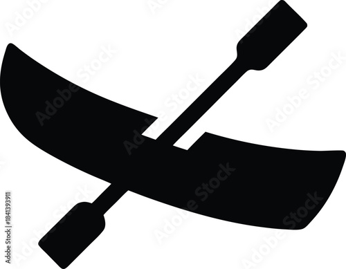 canoe icon Black silhouette vector illustration on transparent background