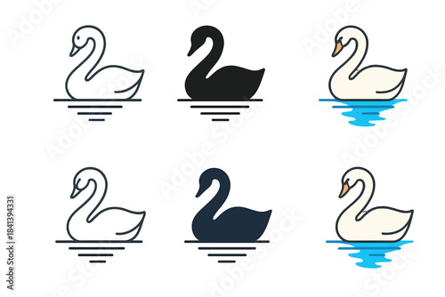 Swan Lake Harmony. Swan Lake Reflection, harmonious aquatic motif uniting serenity, motion, and balanced reflection, first in line