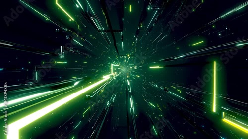 VJ トンネル ワープ 宇宙 サイバー 緑 [ループ対応] [別Verあり]