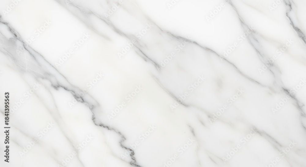 Obraz premium White marble surface with gray veining creates a smooth and refined backdrop. Perfect for product displays, kitchen designs, or elegant background uses in various projects.