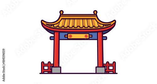 Vector illustration of Chinese temple