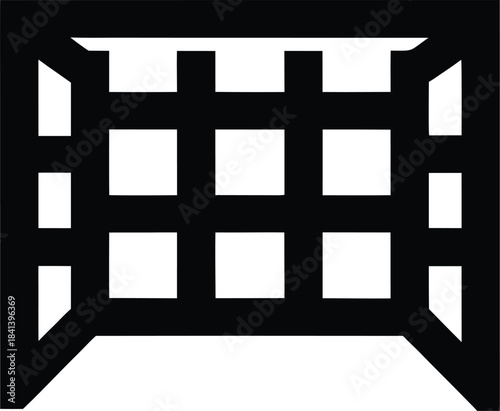 goal net icon Black silhouette vector illustration on transparent background