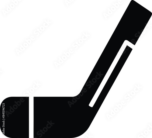 hockey stick icon Black silhouette vector illustration on transparent background