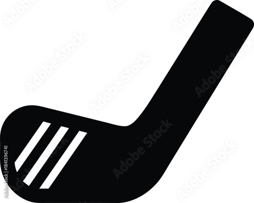 hockey stick icon Black silhouette vector illustration on transparent background