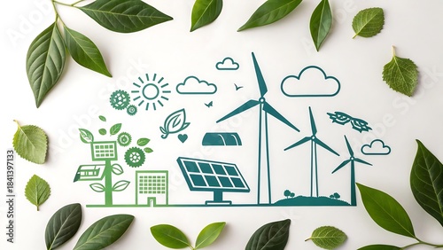 Wallpaper Mural Net zero carbon transformation concept for low carbon economy, sustainable business and climate change strategy, green future technology, AI generated Torontodigital.ca