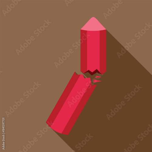 Broken red pencil illustrating concepts of pressure, stress, and overwhelming challenges