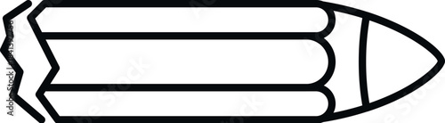 Broken pencil line art icon illustrating failure or disruption in creativity and learning