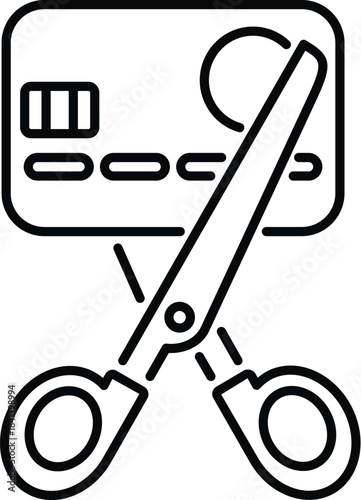 Scissors cutting a credit card, symbolizing financial freedom and debt cancellation